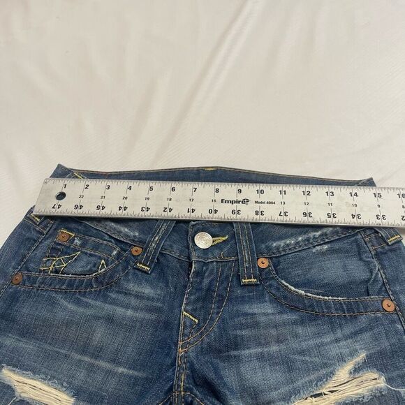 True Religion Bobby Destroyed Denim Jeans Size 27 X 29 - Picture 2 of 8